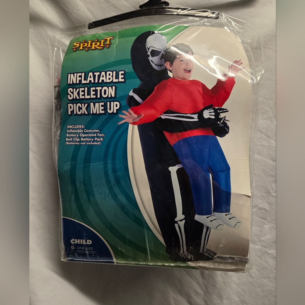 INFLATABLE SKELOTON PICK ME UP COSTUME - Picture 2 of 5